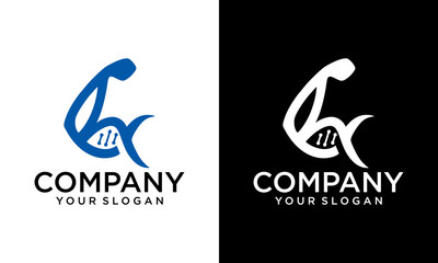 Strong DNA Fitness logo vector design template