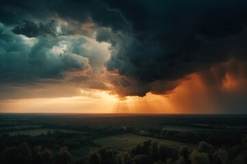 Fototapeta premium The sky is a mesmerizing canvas that presents an ever-changing palette of colors throughout the day. From the break of dawn to the twilight hours, the sky showcases a breathtaking spectrum of hues.