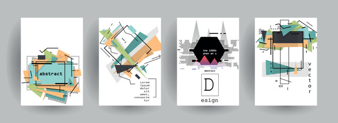 Geometric pattern background texture for brochure cover design. gradient color gradient banner template. Abstract vector wave shape for presentation templates	