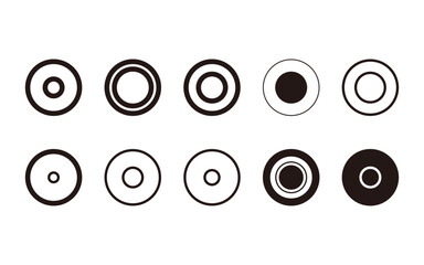 Icon set of overlapping circles