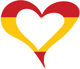 vector illustration	of Spain flag heart icon