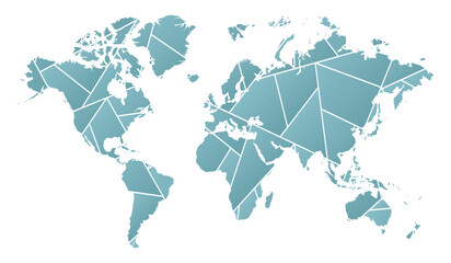 vector illustration of blue and white colored world map	