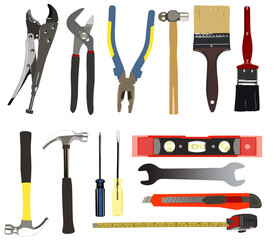 set of tools for construction, repair.