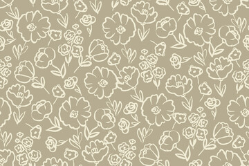 bright contrast multicolored floral pattern with brush strokes of paint
