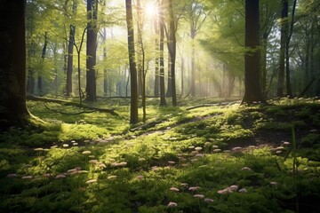 morning in the forest made with Generative AI