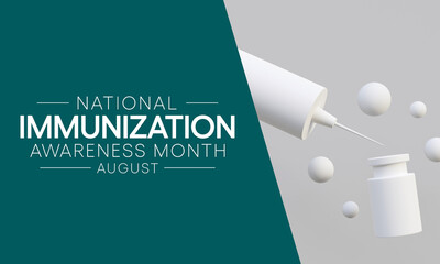 Immunisation awareness month is observed every year in August, it is the process by which an individual's immune system becomes fortified against an agent. 3D Rendering