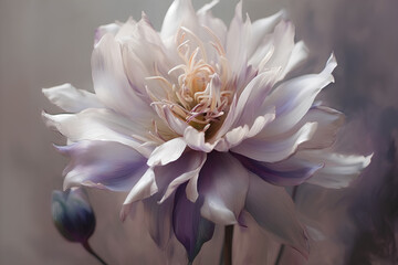 Violet peony flower drawing art generated ai