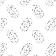 Camping seamless pattern, doodle camper adventure - great for textiles, banners, wallpapers.Doodle pattern isolated on white backgound.