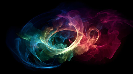 Obraz premium Dark, blue - red background with glowing clouds of dust