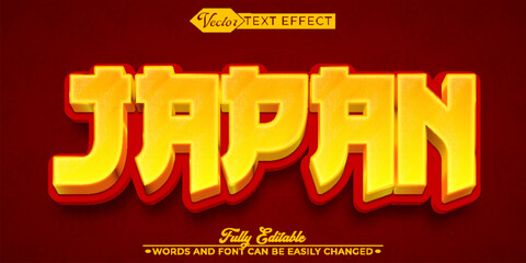 Cartoon Japan Vector Editable Text Effect Template