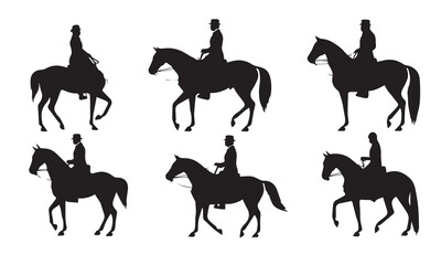 Silhouette horse vector illustration on white background