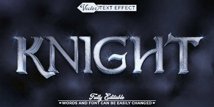 Warrior Knight Vector Editable Text Effect Template