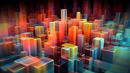 Fototapeta premium abstract cyberspace multicolored background, generative ai
