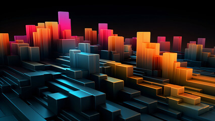 Fototapeta premium abstract cyberspace multicolored background, generative ai