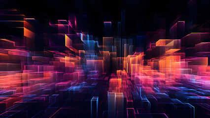 abstract cyberspace multicolored background, generative ai
