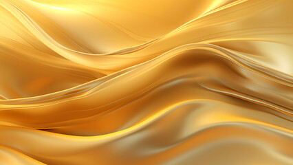 Fototapeta premium gold silk waves wallpaper, generative ai