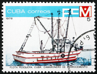 Postage stamp Cuba 1978 Shrimp Boat, Fishing Vessel, Tuna Industry