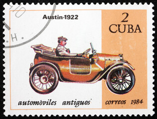Postage stamp Cuba 1984 Austin, classic automobile