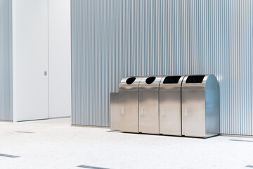 Separate trash boxes placed at the facility