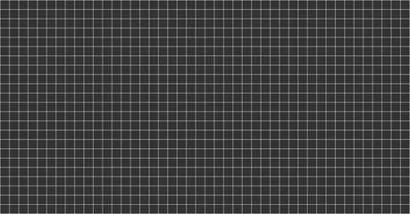 Fototapeta premium Seamless grid lined sheet of paper black background. Checkered notebook paper white color checkered stripes. Vector stock illustration.