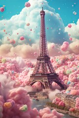 Cotton candy Paris fantasy | Generative AI 