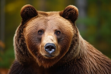Large Carpathian brown bear portrait, Animal wildlife,