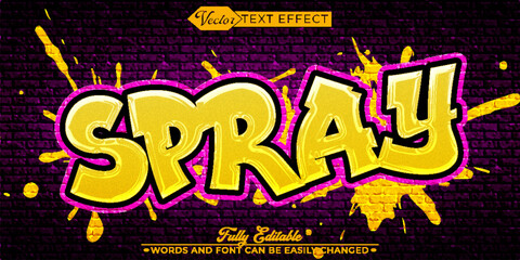 Graffiti Colorful Spray Vector Editable Text Effect Template © Anka Design