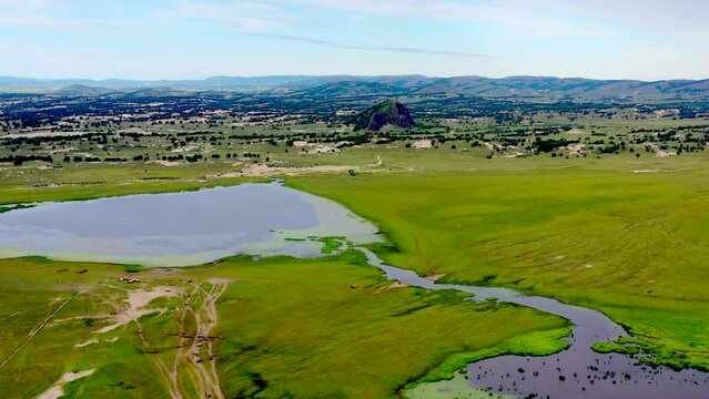 Aerial photography of prairie in Inner 