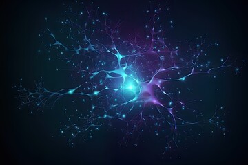 Elegant and beautiful abstract background representing neurons and neural connections. Generative AI