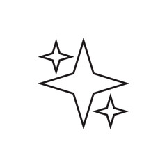 Obraz premium Shine icon, Clean star, Sparkling set line icon, logo isolated on white background