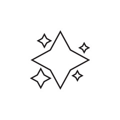 Shine icon, Clean star, Sparkling set line icon, logo isolated on white background