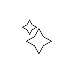 Shine icon, Clean star, Sparkling set line icon, logo isolated on white background