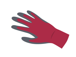 Red protective gardening gloves concept. Horticulture and botany, farming and agriculture. Equipment for caring for plants and flowers. Cartoon flat vector iullustration isolated on white background