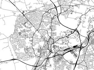 Fototapeta na wymiar A vector road map of the city of Stockton-on-Tees in the United Kingdom on a white background.