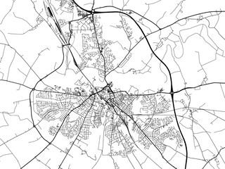 A vector road map of the city of  Carlisle in the United Kingdom on a white background.