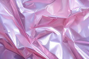 shiny holographic crumpled paper (pink), generative ai