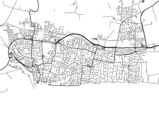 A vector road map of the city of  Littlehampton in the United Kingdom on a white background.