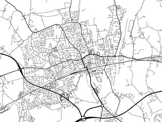 A vector road map of the city of  Maidenhead in the United Kingdom on a white background.