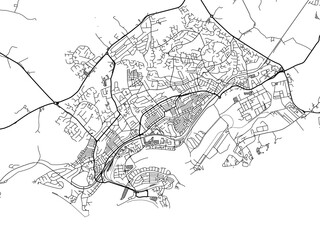 A vector road map of the city of  Barry in the United Kingdom on a white background.