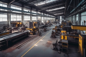 metalworking factory workshop hangar, Modern industrial enterprise production