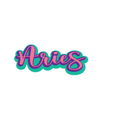 Word art zodiac.  Aries word art