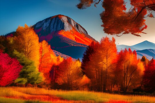 Autumn is a magical time of the year, especially when it is surrounded by colorful autumn leaves. used to bring out its natural bea - generative ai