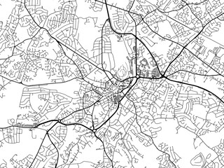 Obraz premium A vector road map of the city of Dudley in the United Kingdom on a white background.