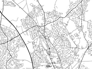 A vector road map of the city of  Bloxwich in the United Kingdom on a white background.
