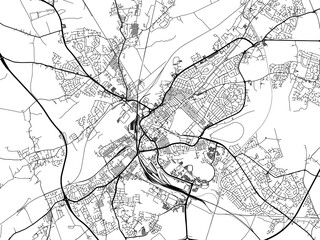 Obraz premium A vector road map of the city of Doncaster in the United Kingdom on a white background.