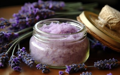 Obraz na płótnie Canvas Pamper your skin with the calming essence of lavender. AI generated