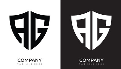 AG logo. AG shield logo design. AG logo for technology, business and real estate brand