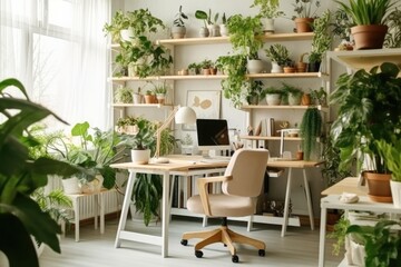 modern design cozy study room. Ai gerated