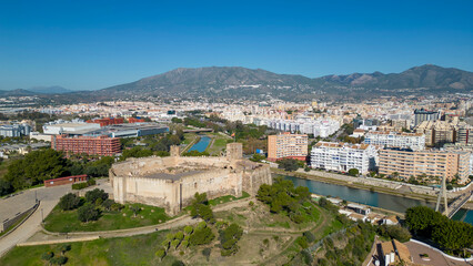 vista del castillo de Sohail en el municipio de Fuengirola en la costa del sol de Málaga, Andalucía