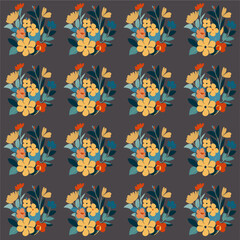 Fototapeta na wymiar Vector seamless pattern, with flowers